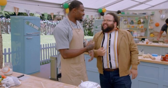 Zach Cherry & DK Metcalf Celebrate in Exclusive The Great American Baking Show: Celebrity Big Game Special Clip