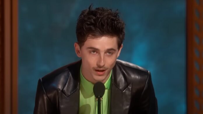 Timothée Chalamet Says He’s in “Pursuit of Greatness” in SAG Awards Speech