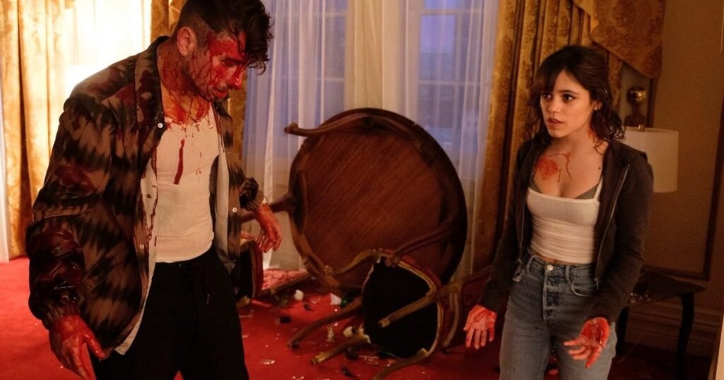 How Jenna Ortega & Barry Keoghan’s Bloody Hurry Up Tomorrow Fight Was Filmed | Exclusive